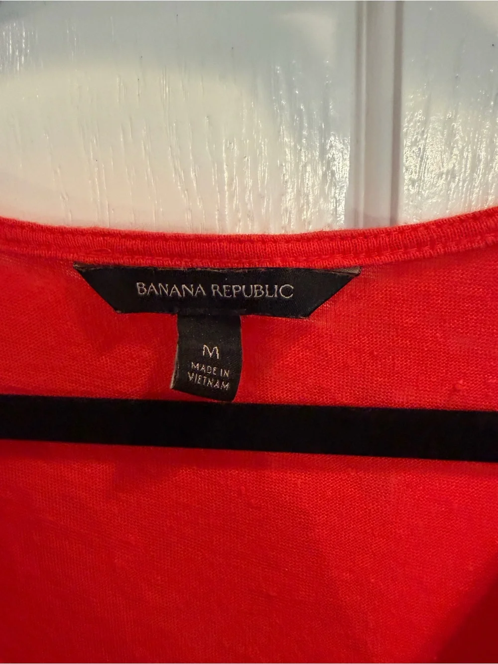 Banana Republic Fire Red / Orange V-Neck Sleeveless Tank Cotton Knit - Picture 3 of 11